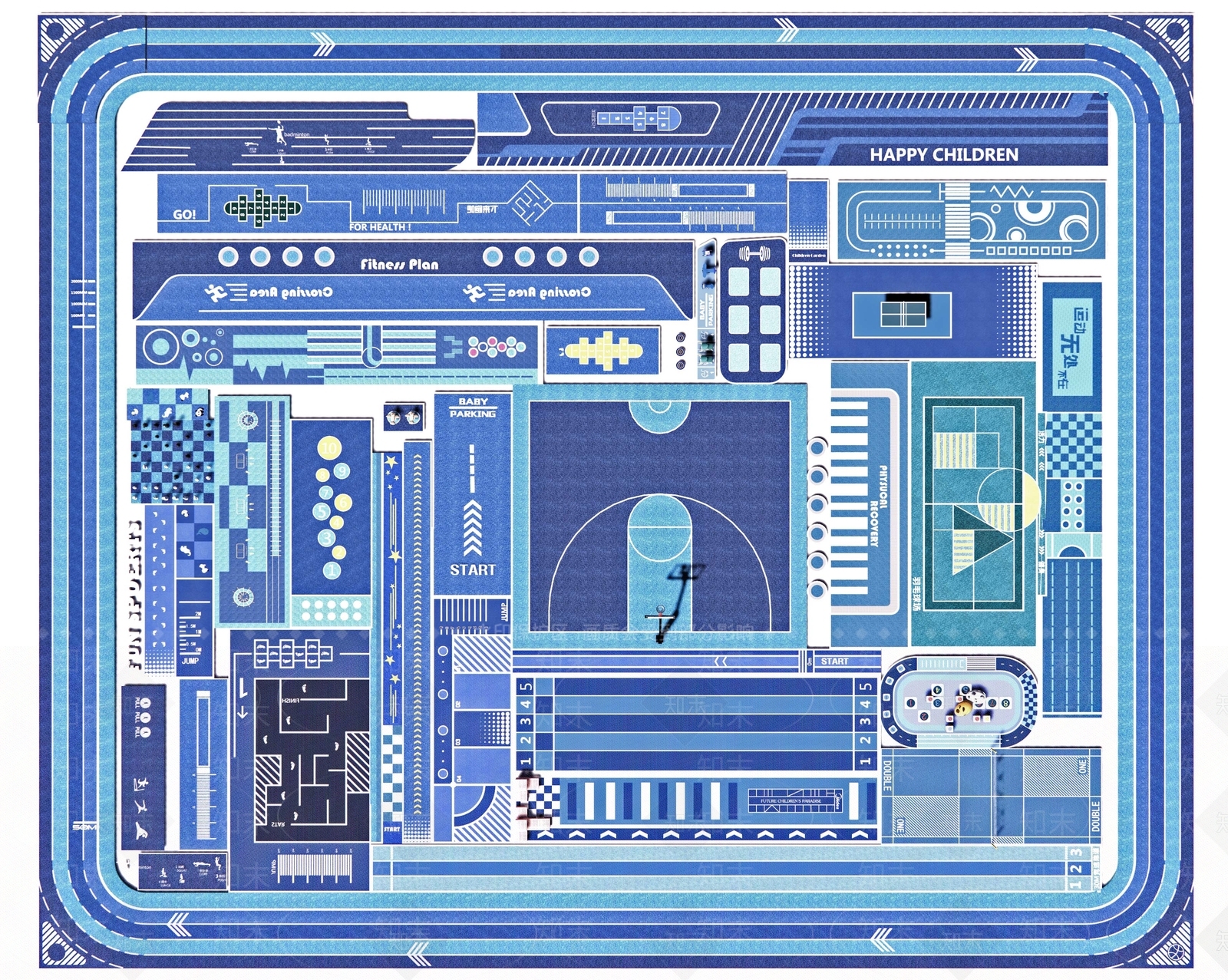 现代健身运动场地3D模型下载【ID:1148638254】