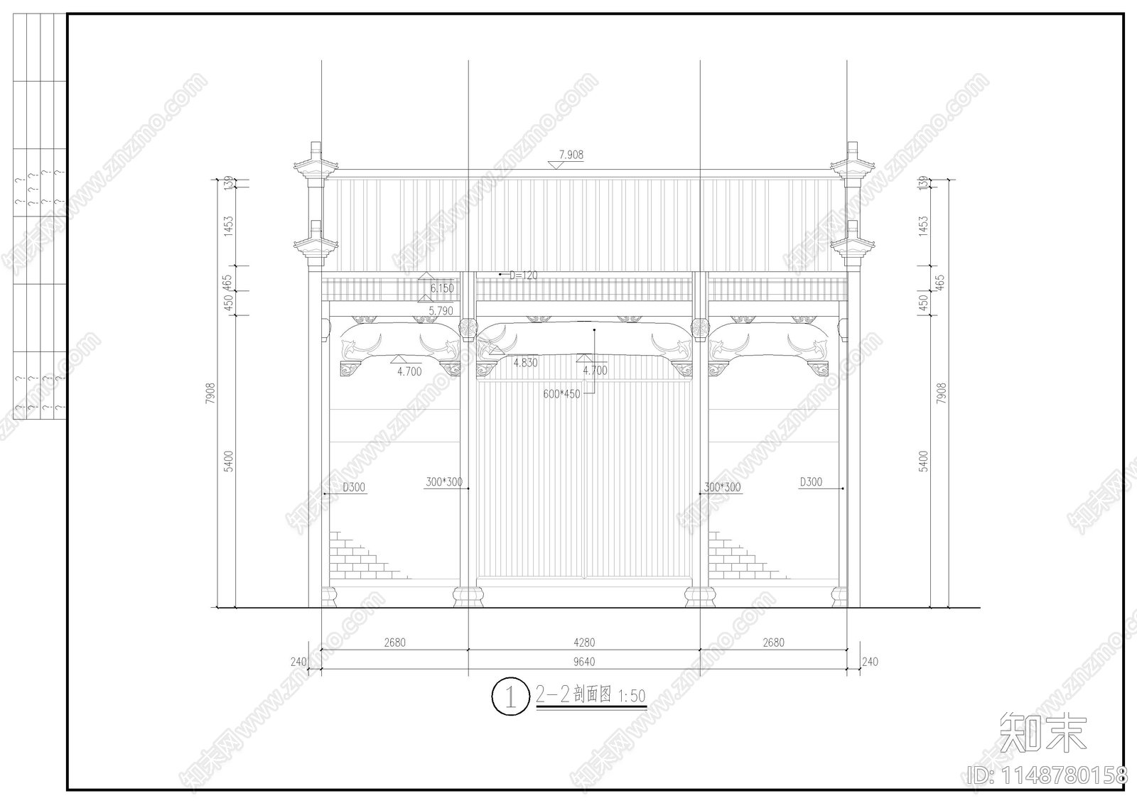 徽派建筑cad施工图下载【ID:1148780158】