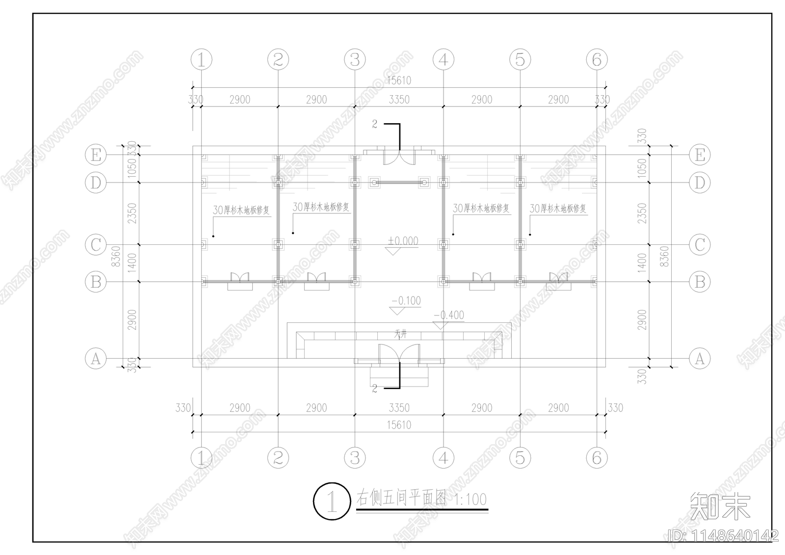 古建筑亭子景观cad施工图下载【ID:1148640142】