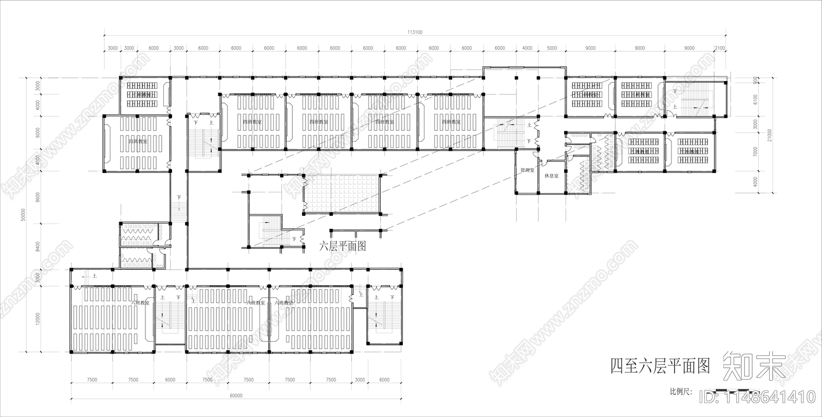 职业学校教学楼室内cad施工图下载【ID:1148641410】