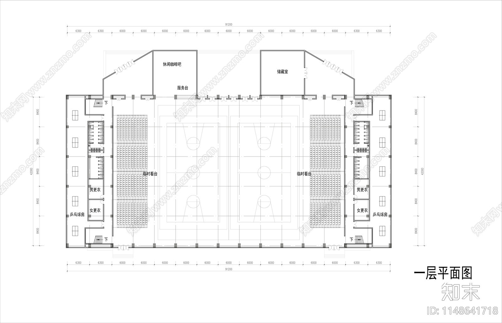 大学体育馆建筑总平图cad施工图下载【ID:1148641718】