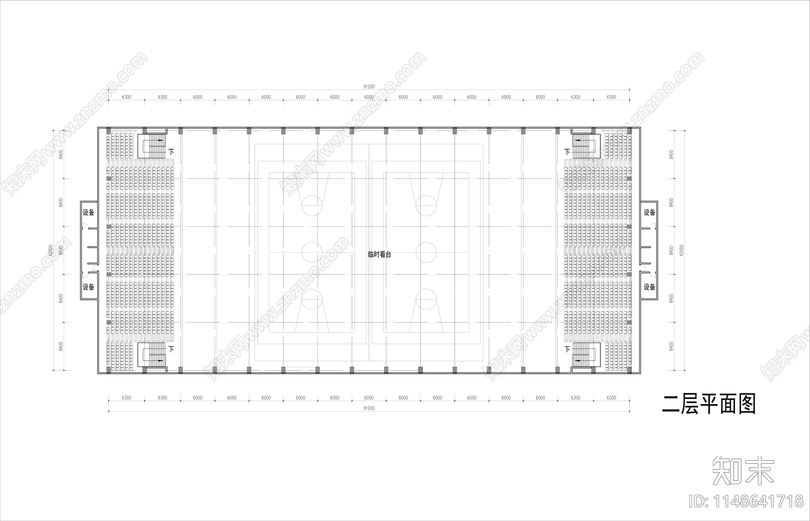 大学体育馆建筑总平图cad施工图下载【ID:1148641718】