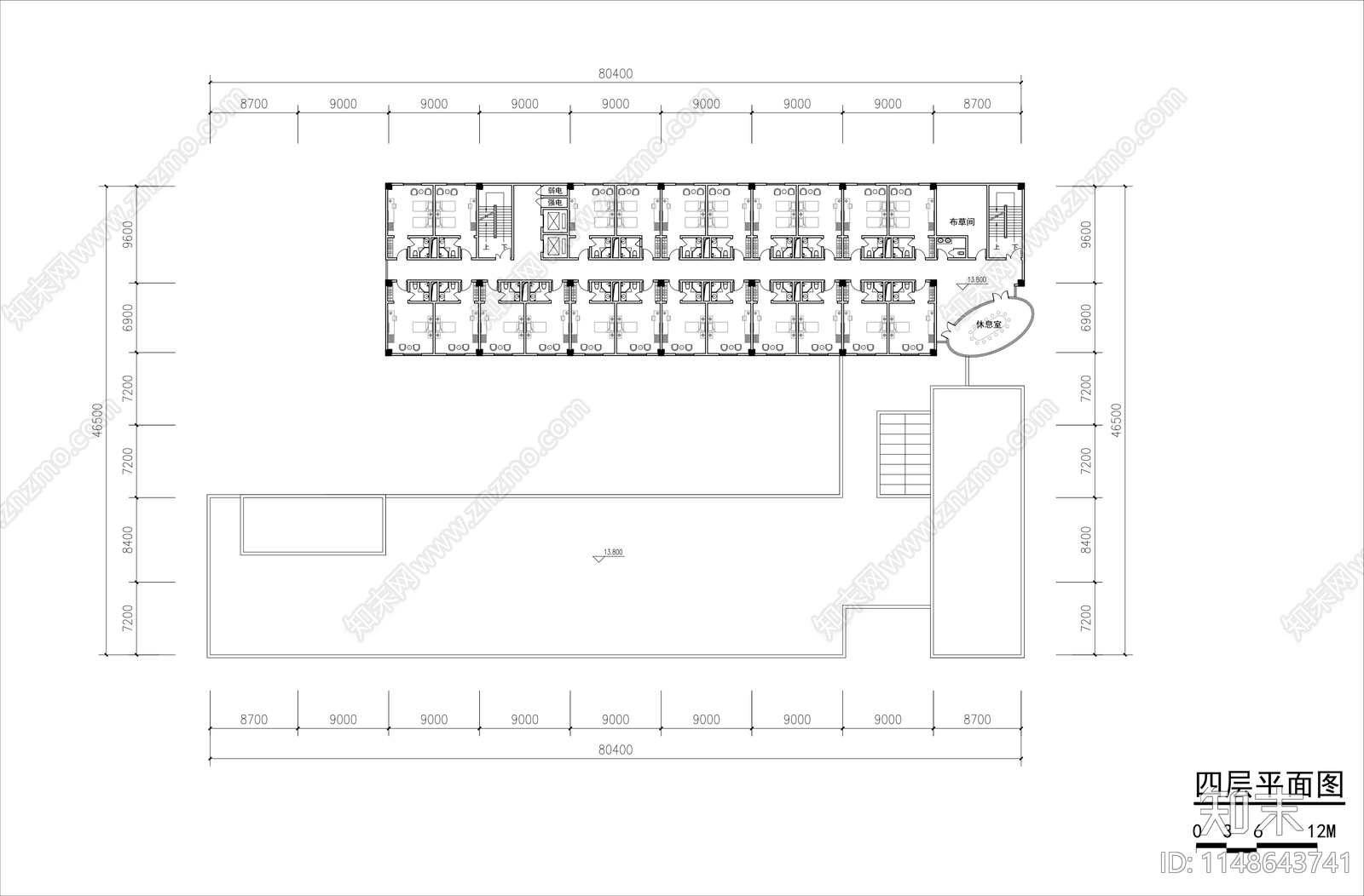 职业学校服务中心综合楼室内cad施工图下载【ID:1148643741】