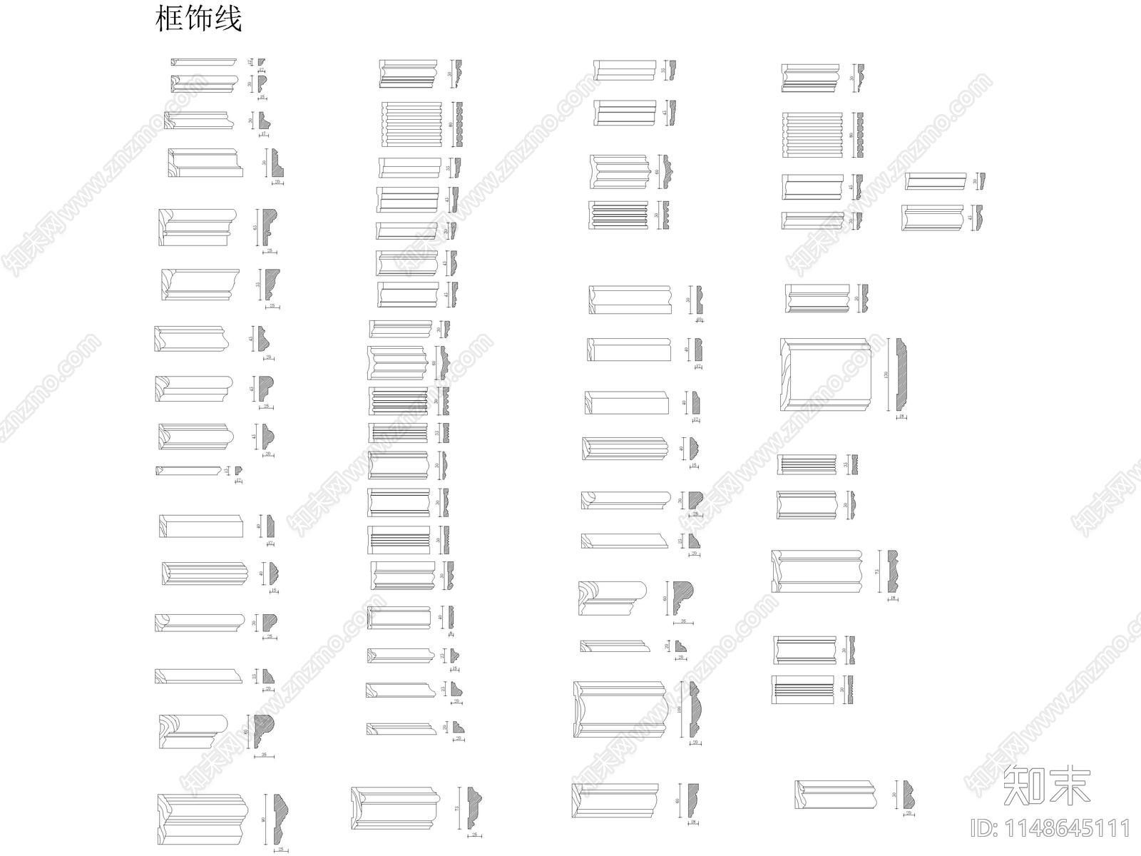 2024年最新装饰线条施工图下载【ID:1148645111】