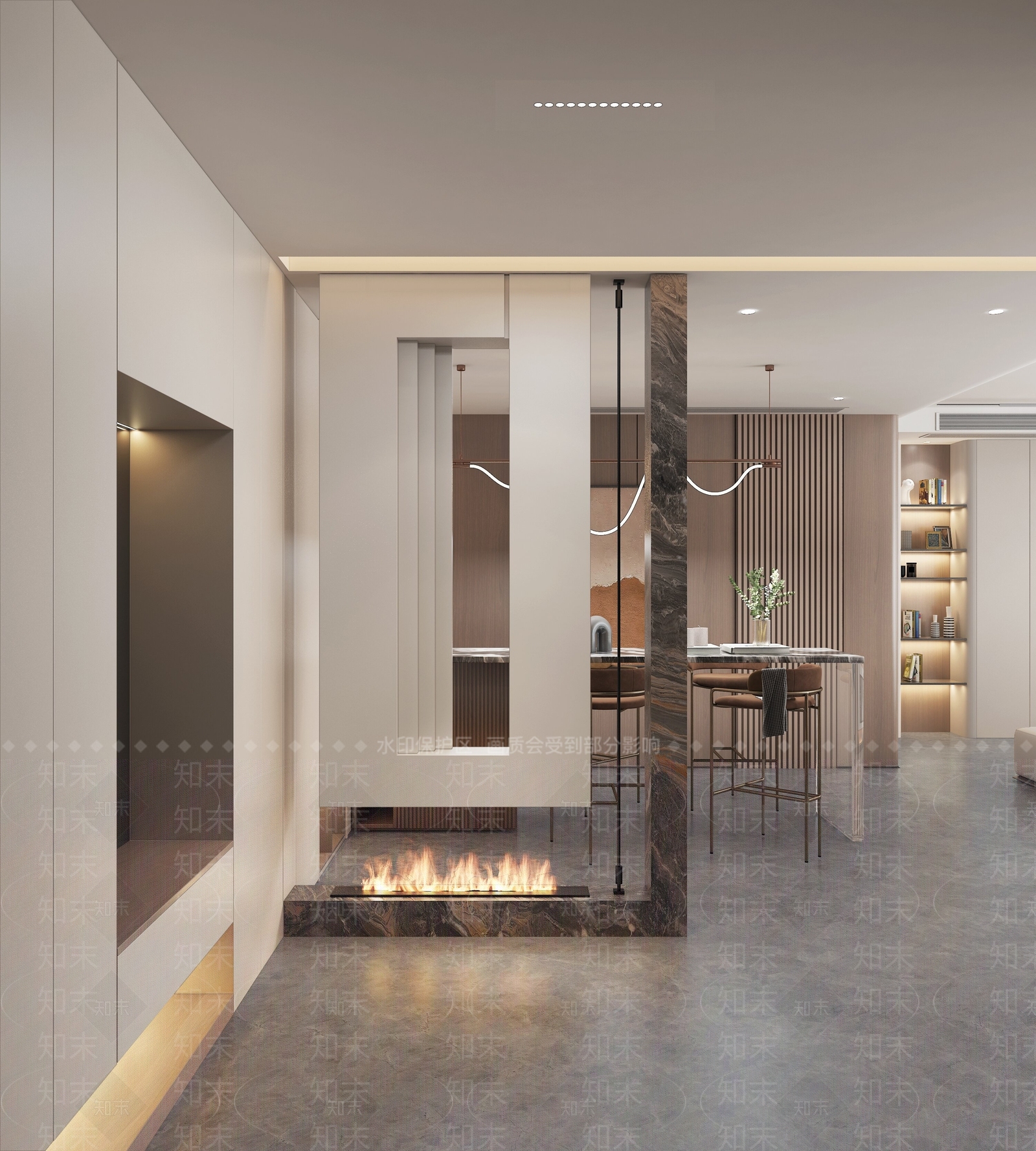 现代叠级造型玄关3D模型下载【ID:1148646663】