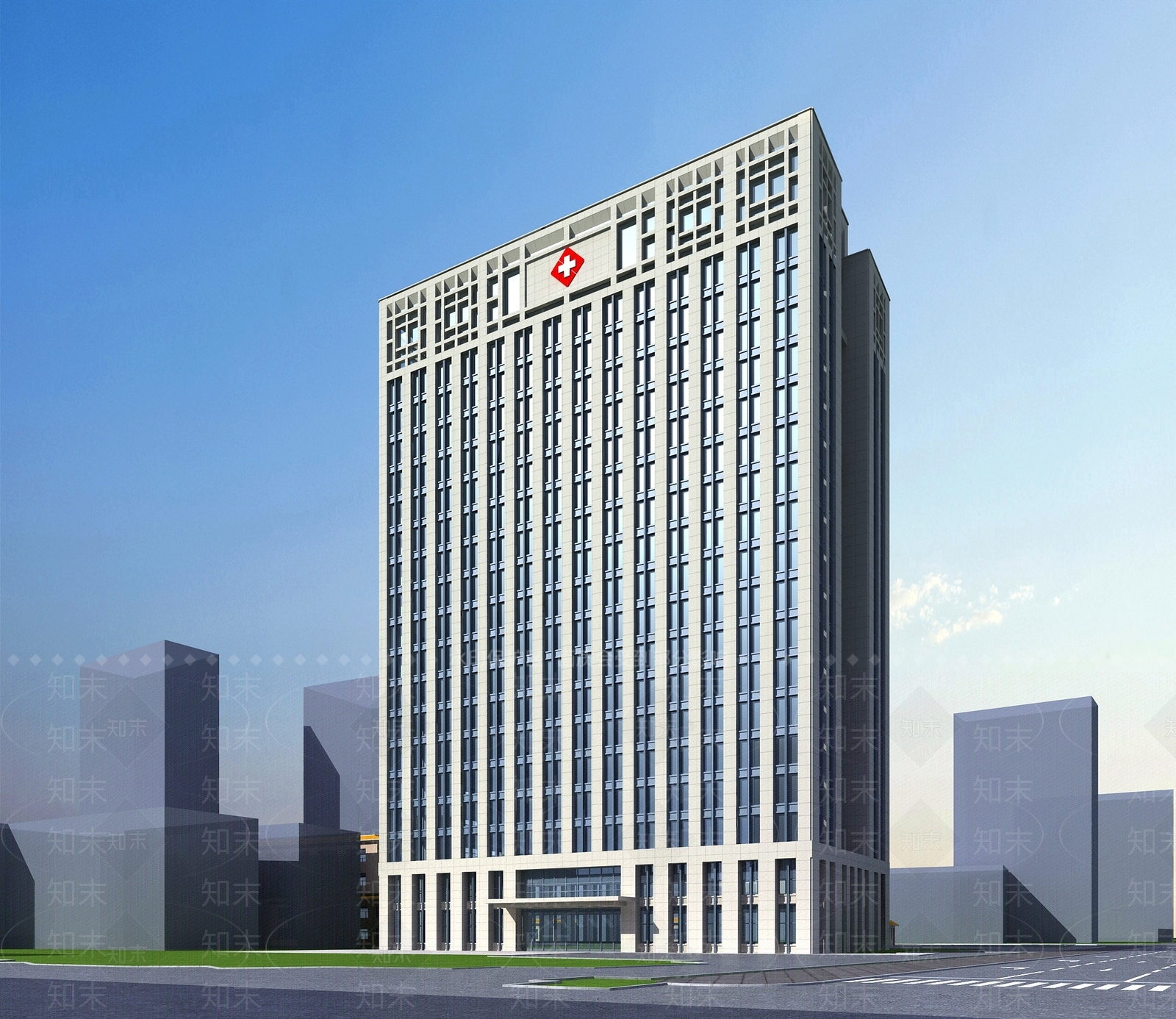 现代医院大楼3D模型下载【ID:1148649298】