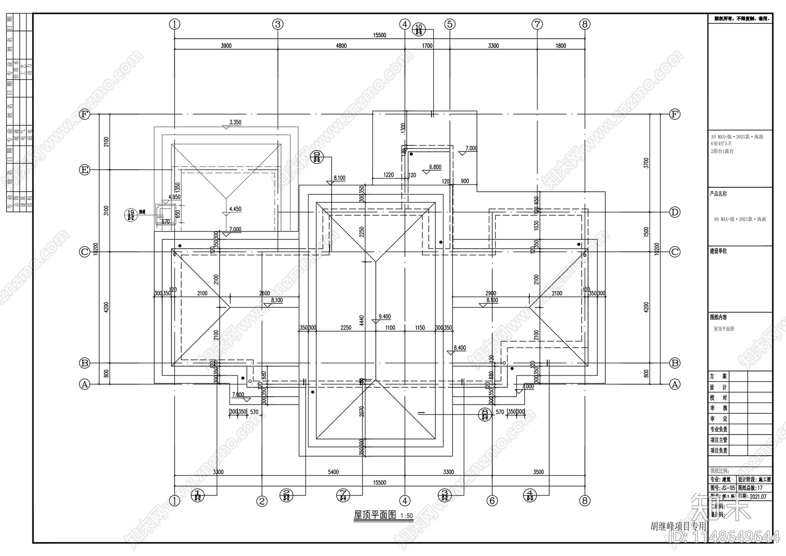 现代简约别墅建筑cad施工图下载【ID:1148649644】