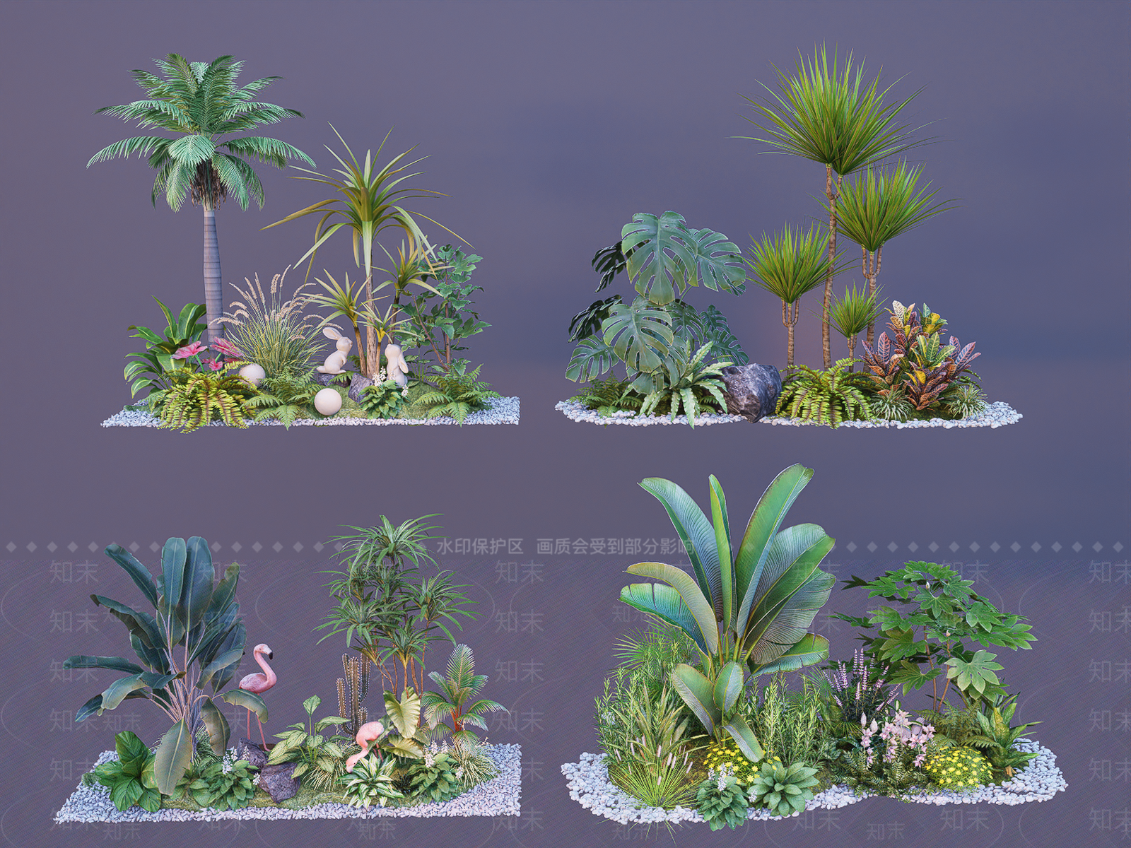 植物组合SU模型精品下载_SketchUp模型_知末网