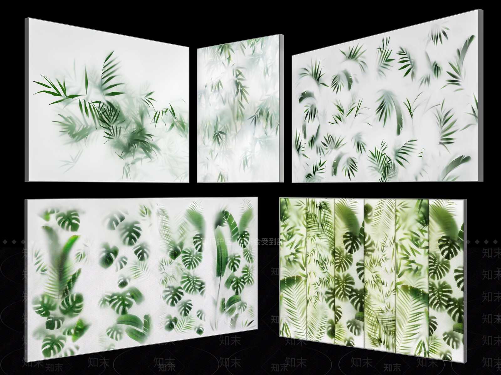 现代磨砂玻璃绿植灯箱3D模型下载【ID:1148655127】