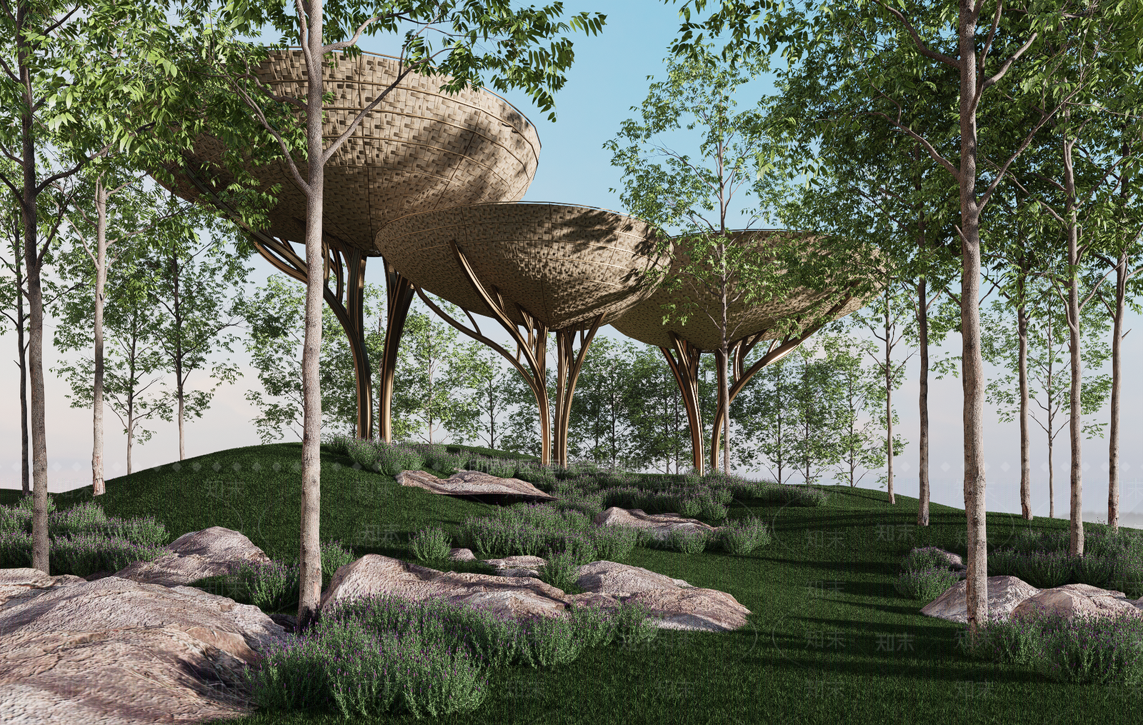 现代异形景观建筑SU模型下载【ID:1148658439】