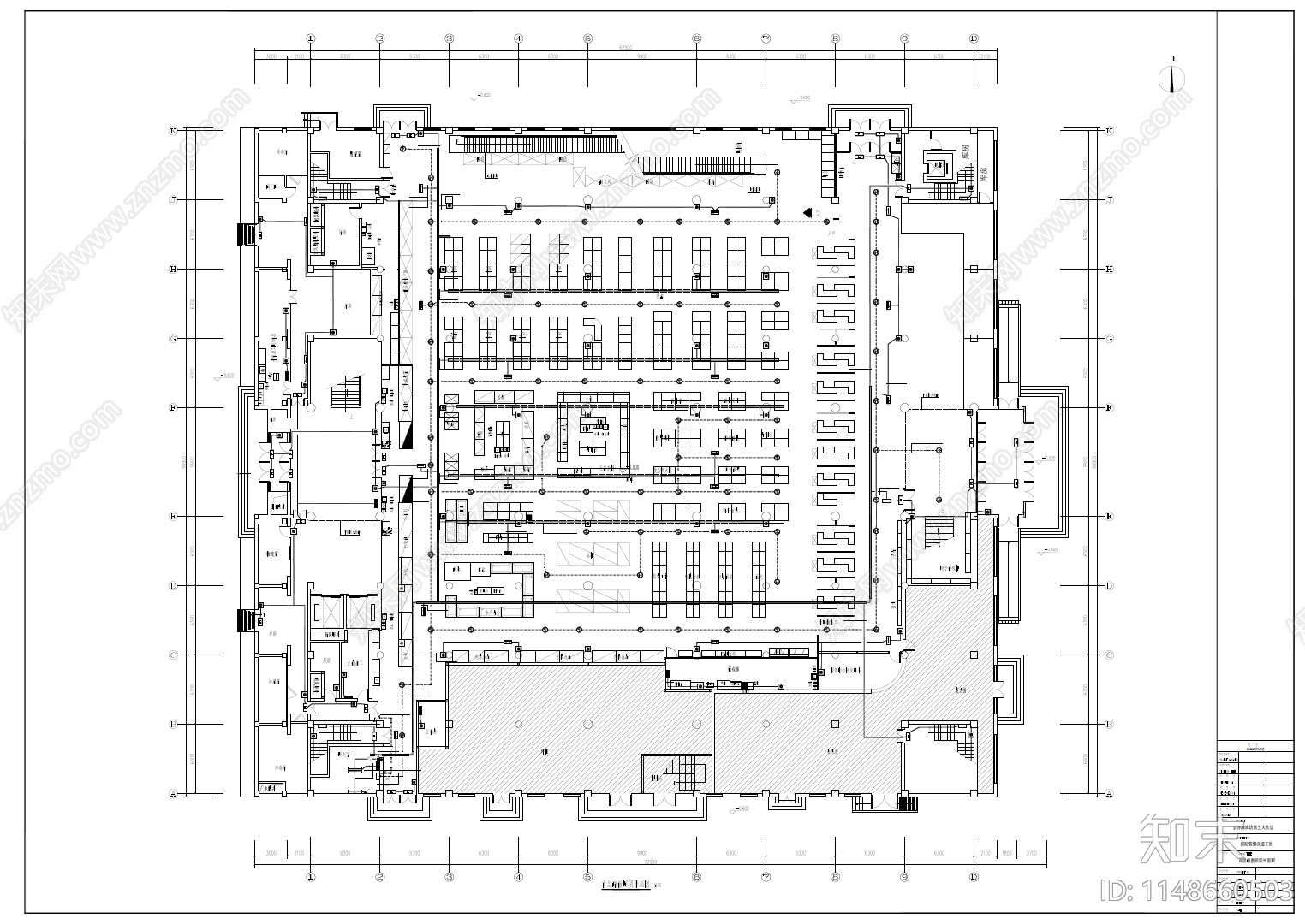 大型商场超市消防装修改造工程室内平面图施工图下载【ID:1148660503】