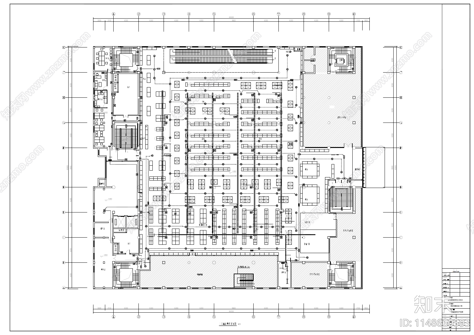 大型商场超市消防装修改造工程室内平面图施工图下载【ID:1148660503】