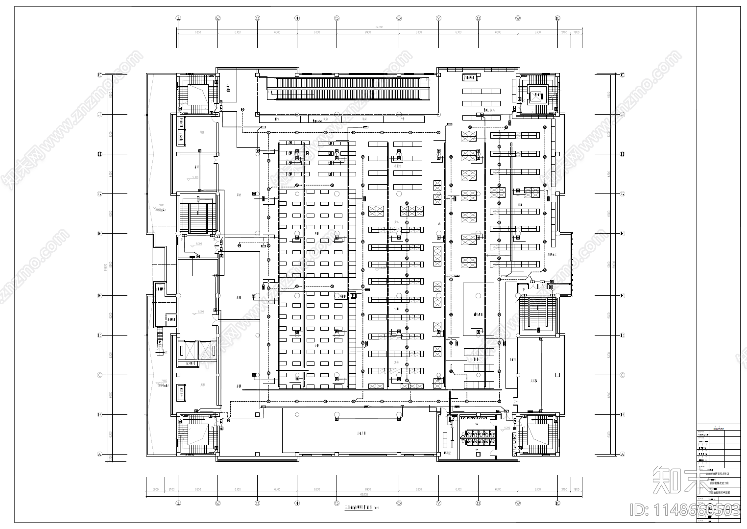 大型商场超市消防装修改造工程室内平面图施工图下载【ID:1148660503】