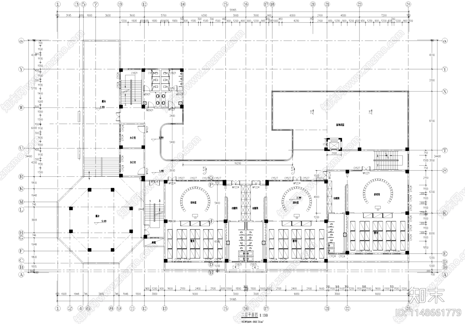 欧式星河国际住宅小区幼儿园建筑cad施工图下载【ID:1148661779】