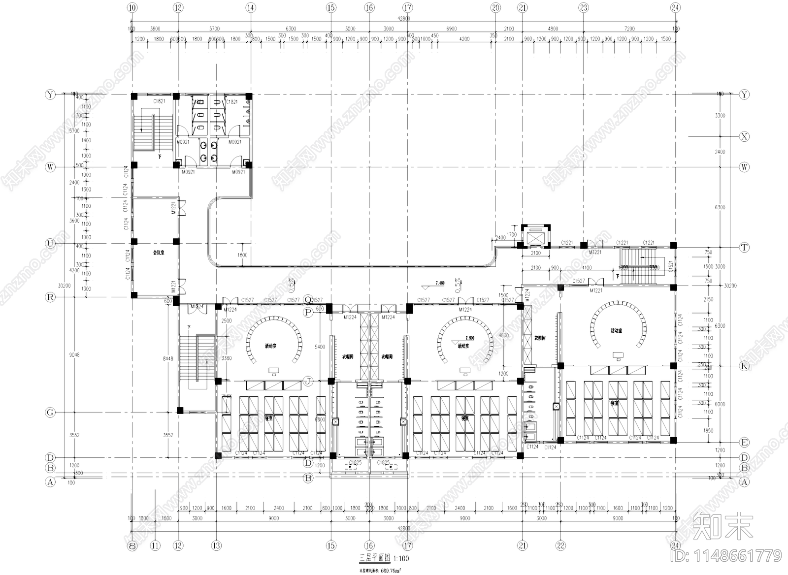 欧式星河国际住宅小区幼儿园建筑cad施工图下载【ID:1148661779】