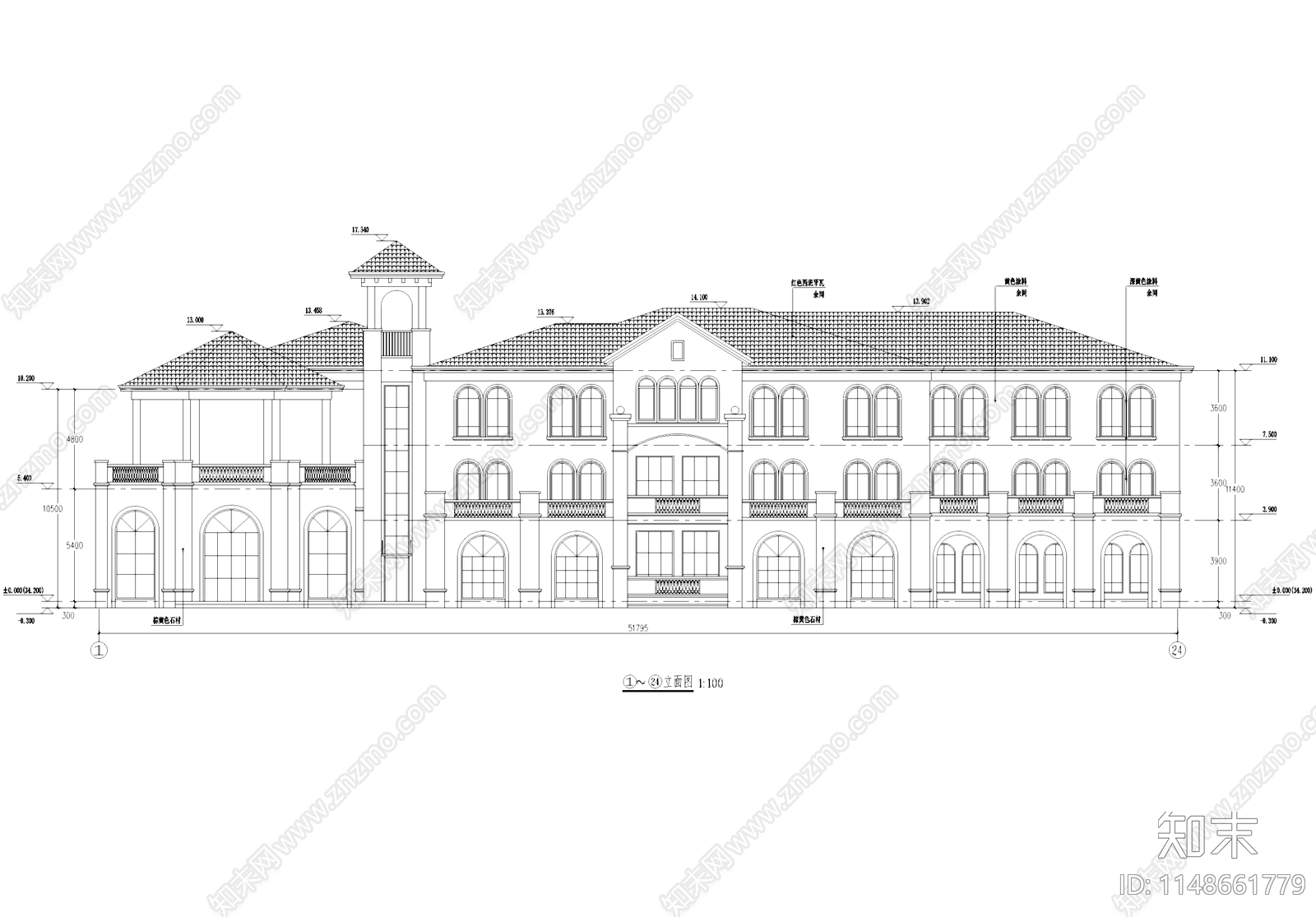 欧式星河国际住宅小区幼儿园建筑cad施工图下载【ID:1148661779】