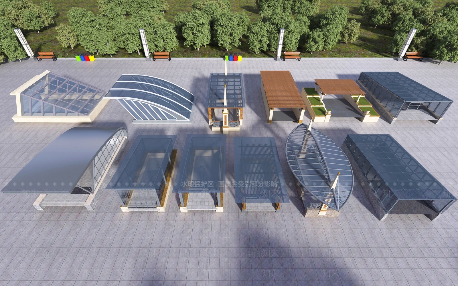 现代地下车库入口大门3D模型下载【ID:1148662928】