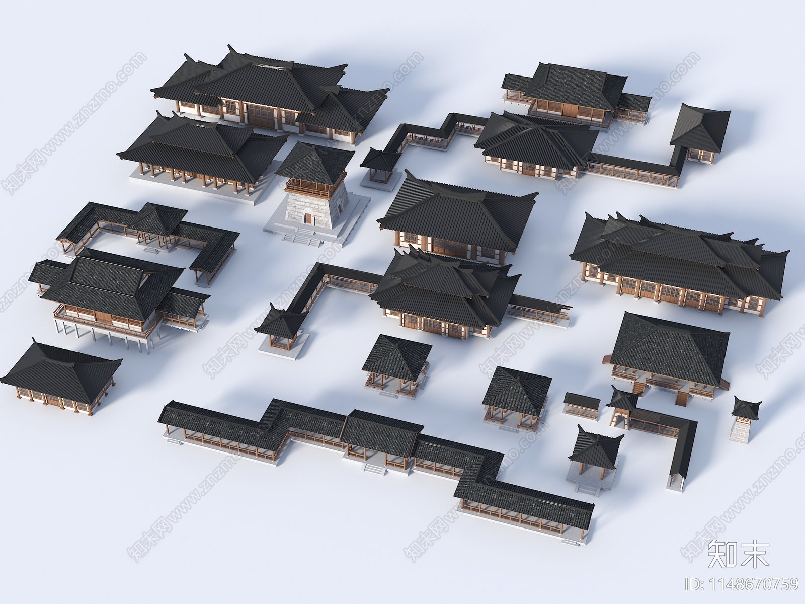 中式古建3D模型下载【ID:1148670759】