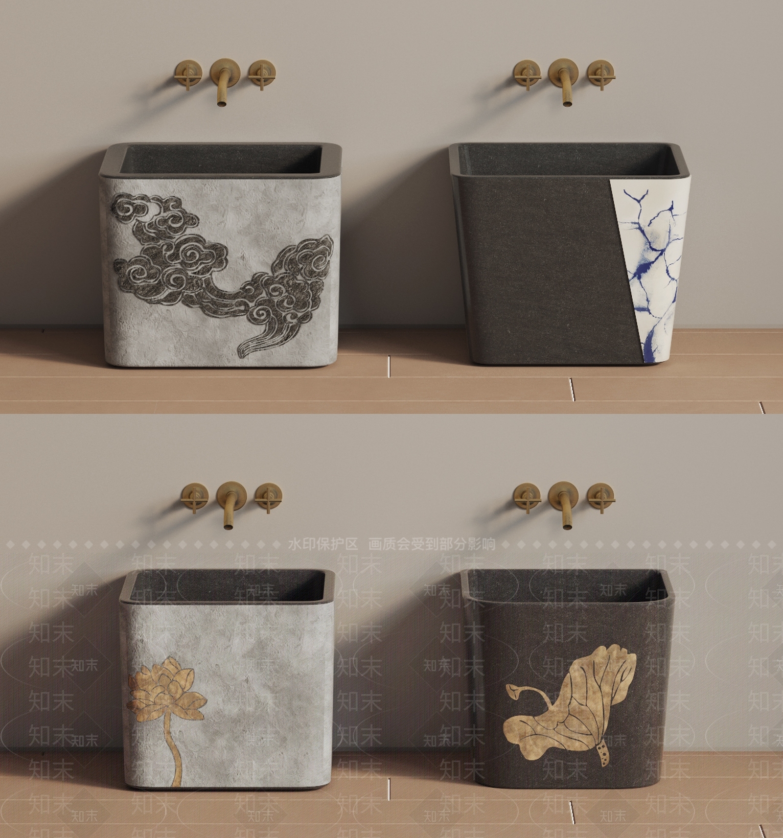新中式拖把池3D模型下载【ID:1148671323】