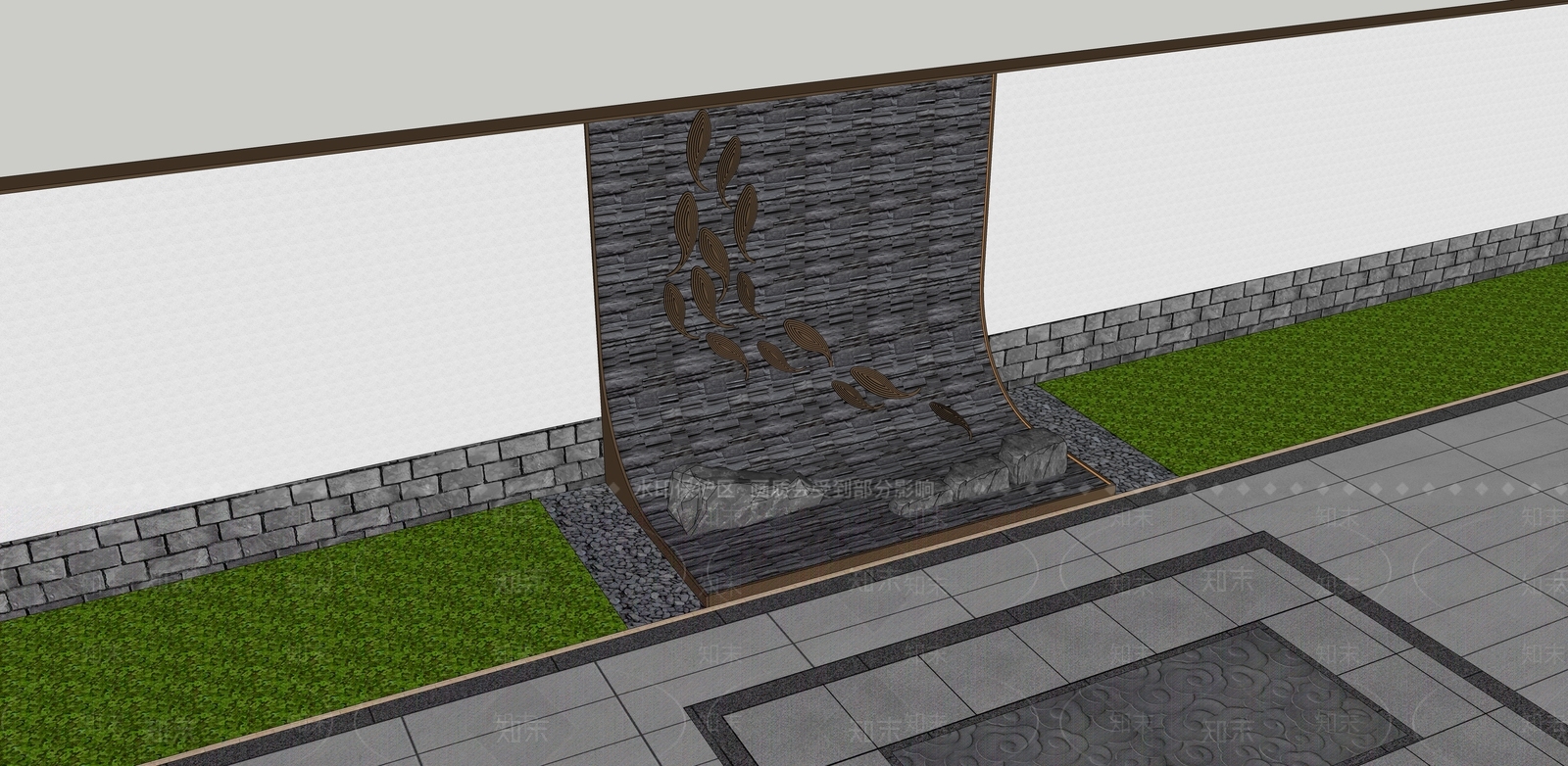 现代景墙SU模型下载【ID:1148675819】
