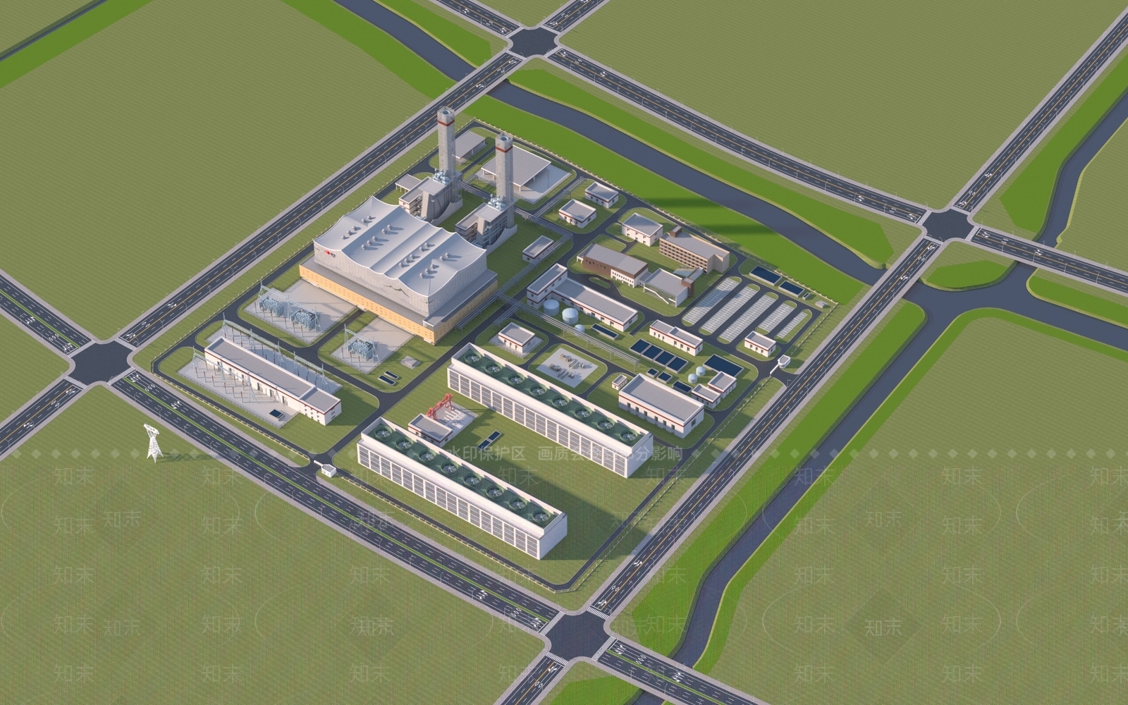 现代工业厂房3D模型下载【ID:1148676427】