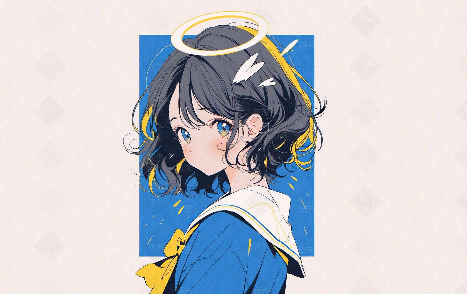 现代卡通多巴胺颜色卡通动漫人物装饰画贴图下载【ID:1148685333】