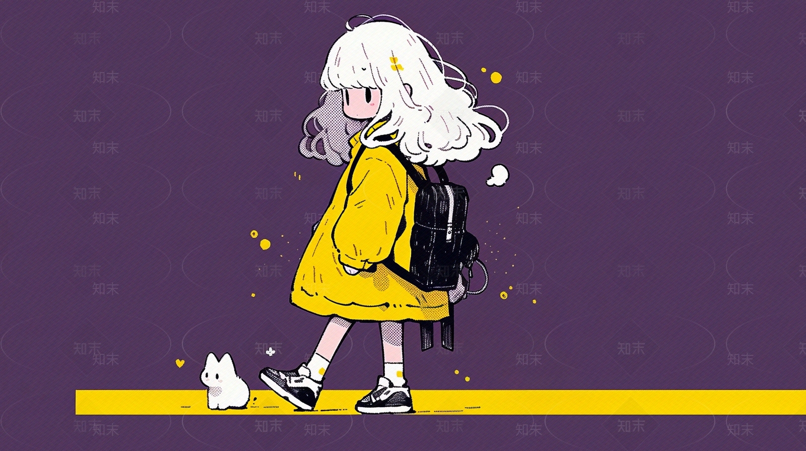 现代卡通多巴胺颜色卡通动漫人物装饰画贴图下载【ID:1148685620】