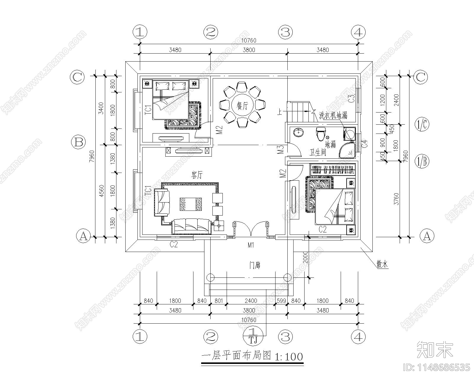 农村自建房建筑cad施工图下载【ID:1148686535】