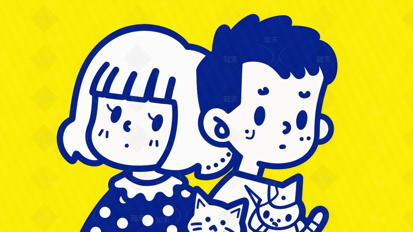 现代卡通多巴胺颜色卡通动漫人物装饰画贴图下载【ID:1148688981】