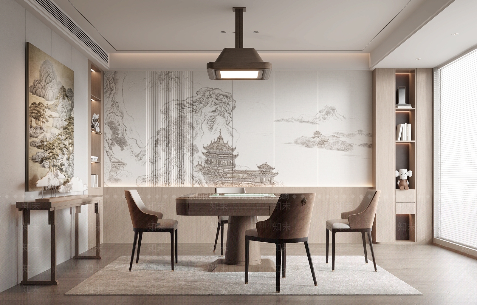 新中式棋牌室SU模型下载【ID:1150061266】