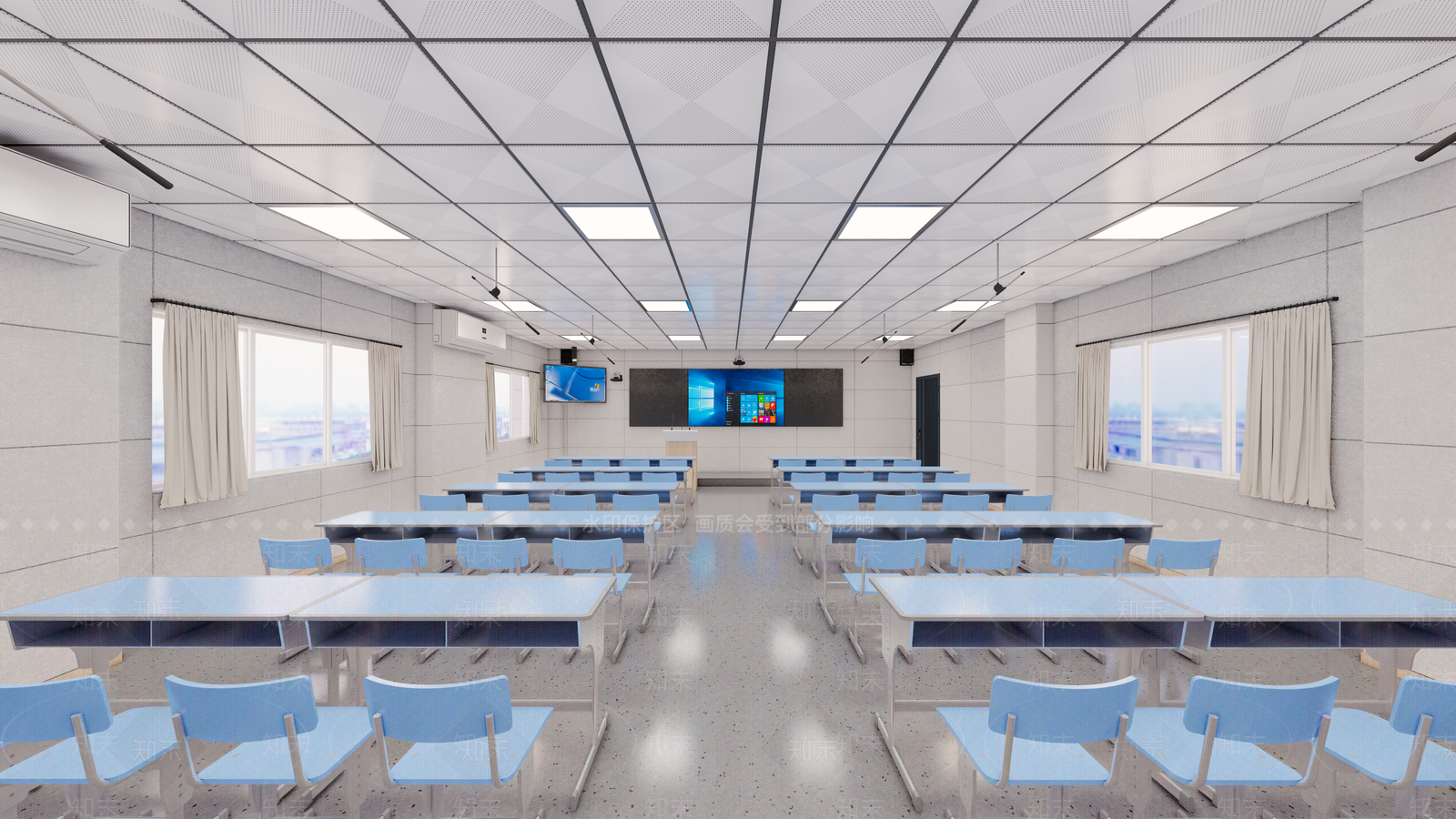 现代学校教室SU模型下载【ID:1148693667】
