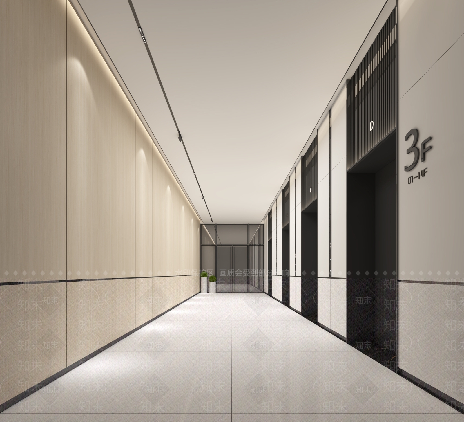 现代电梯厅3D模型下载【ID:1148693985】