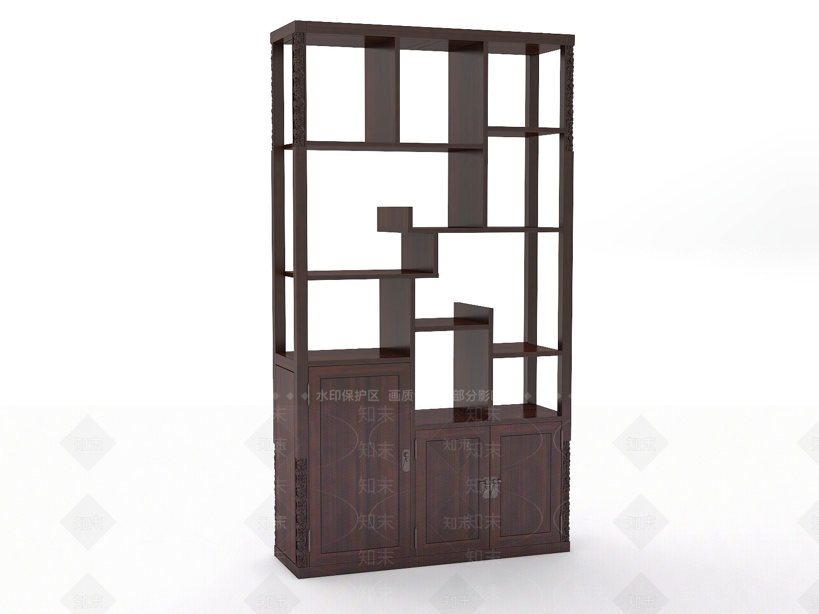 中式博古架3D模型下载【ID:1148694260】