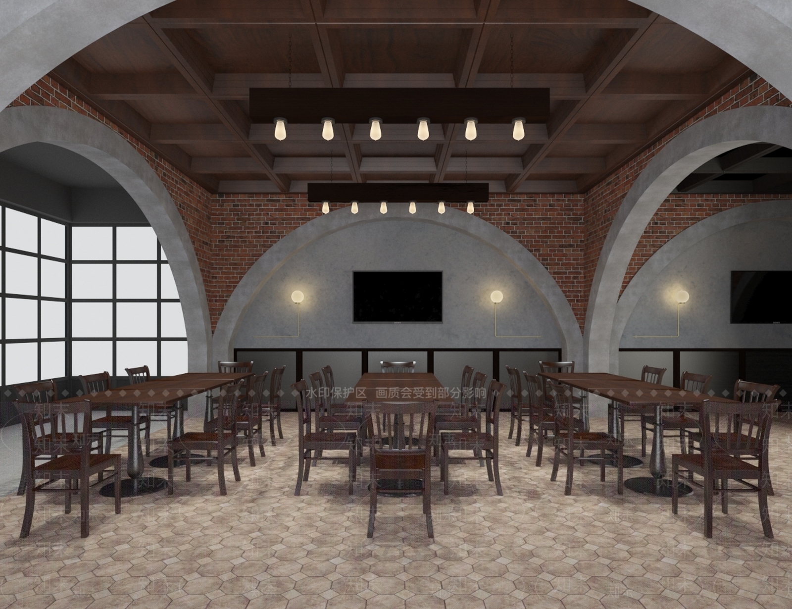 工业风西餐厅3D模型下载【ID:1148694149】