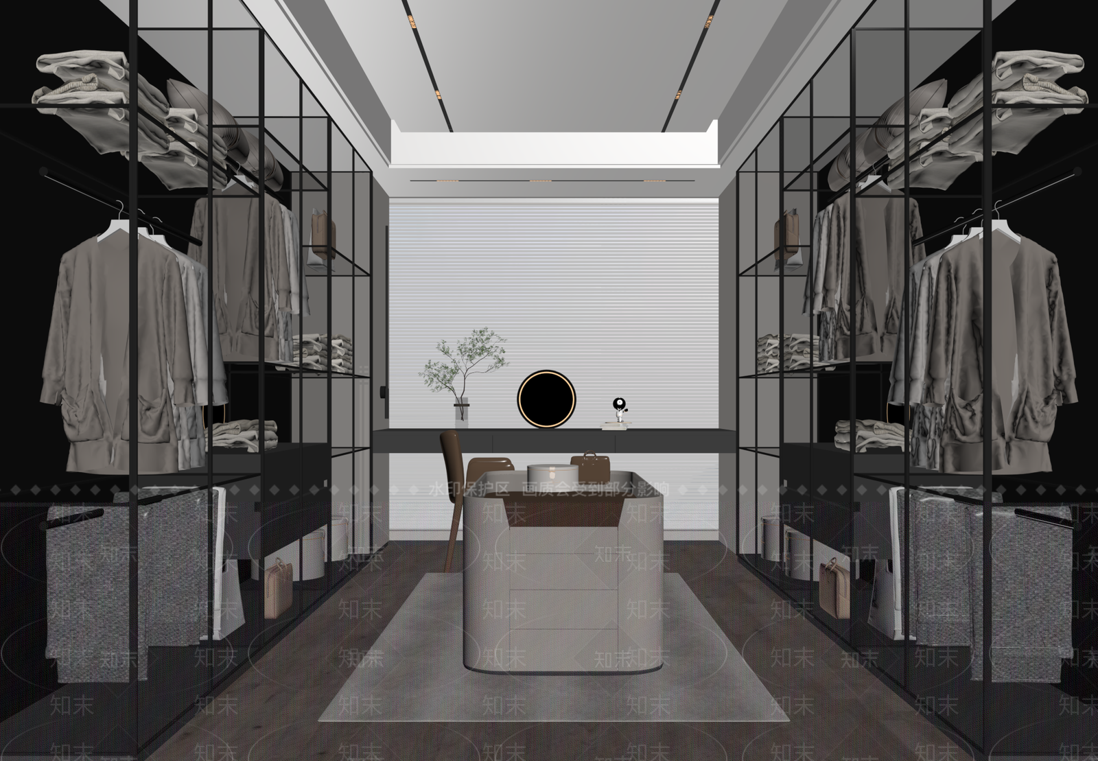 现代衣帽间SU模型下载【ID:1148696160】