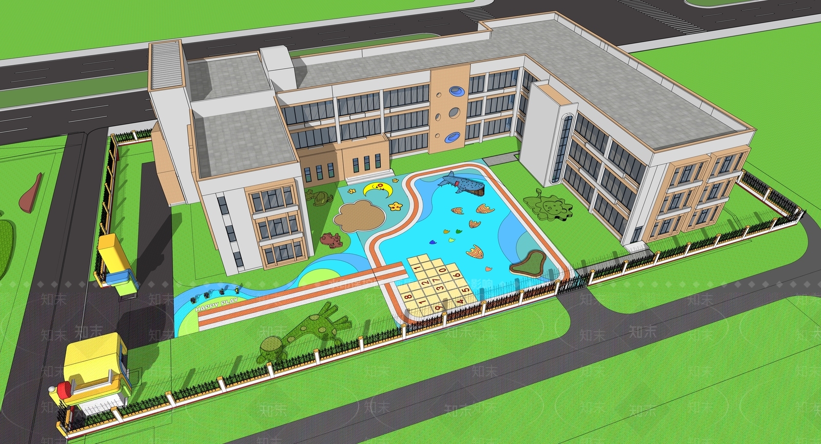 现代幼儿园SU模型下载【ID:1148799809】