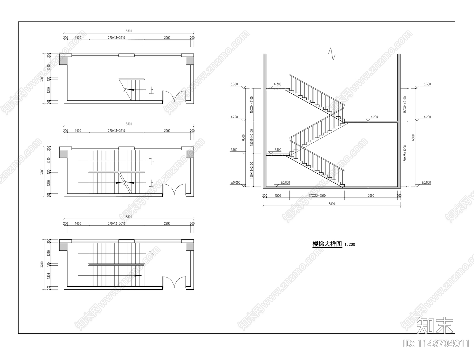 办公楼室内平面总平图施工图下载【ID:1148704011】