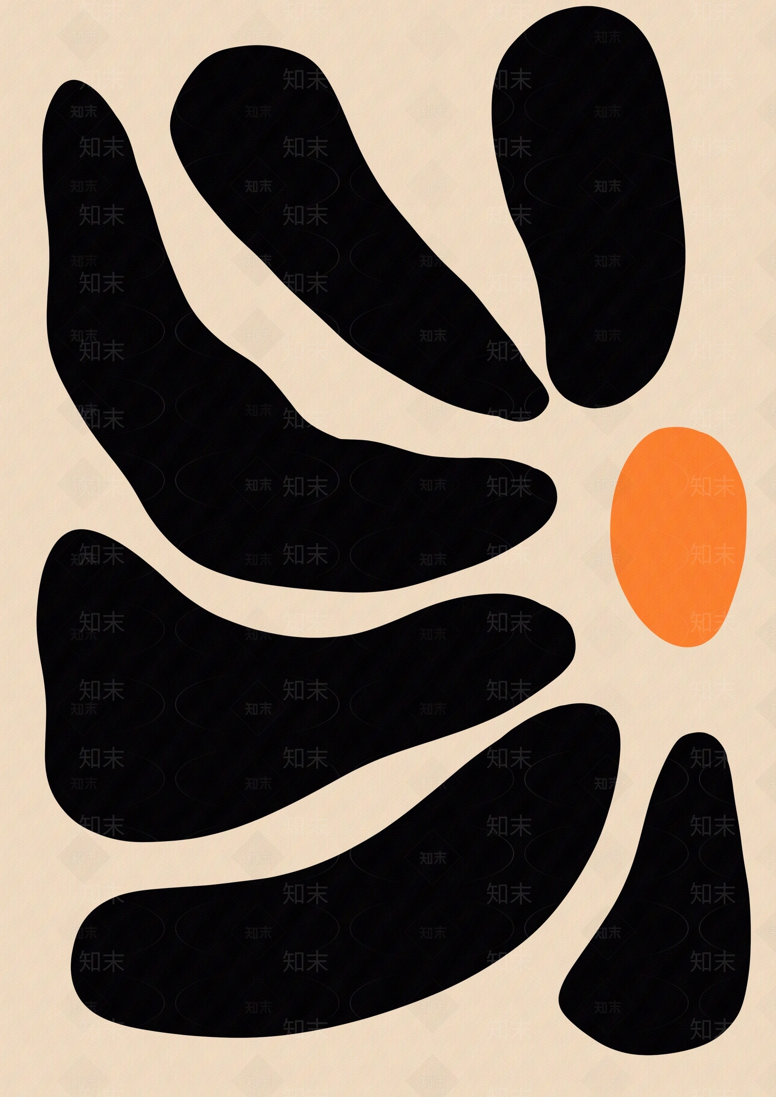 现代风格装修画抽象花卉贴图下载【ID:1148705755】