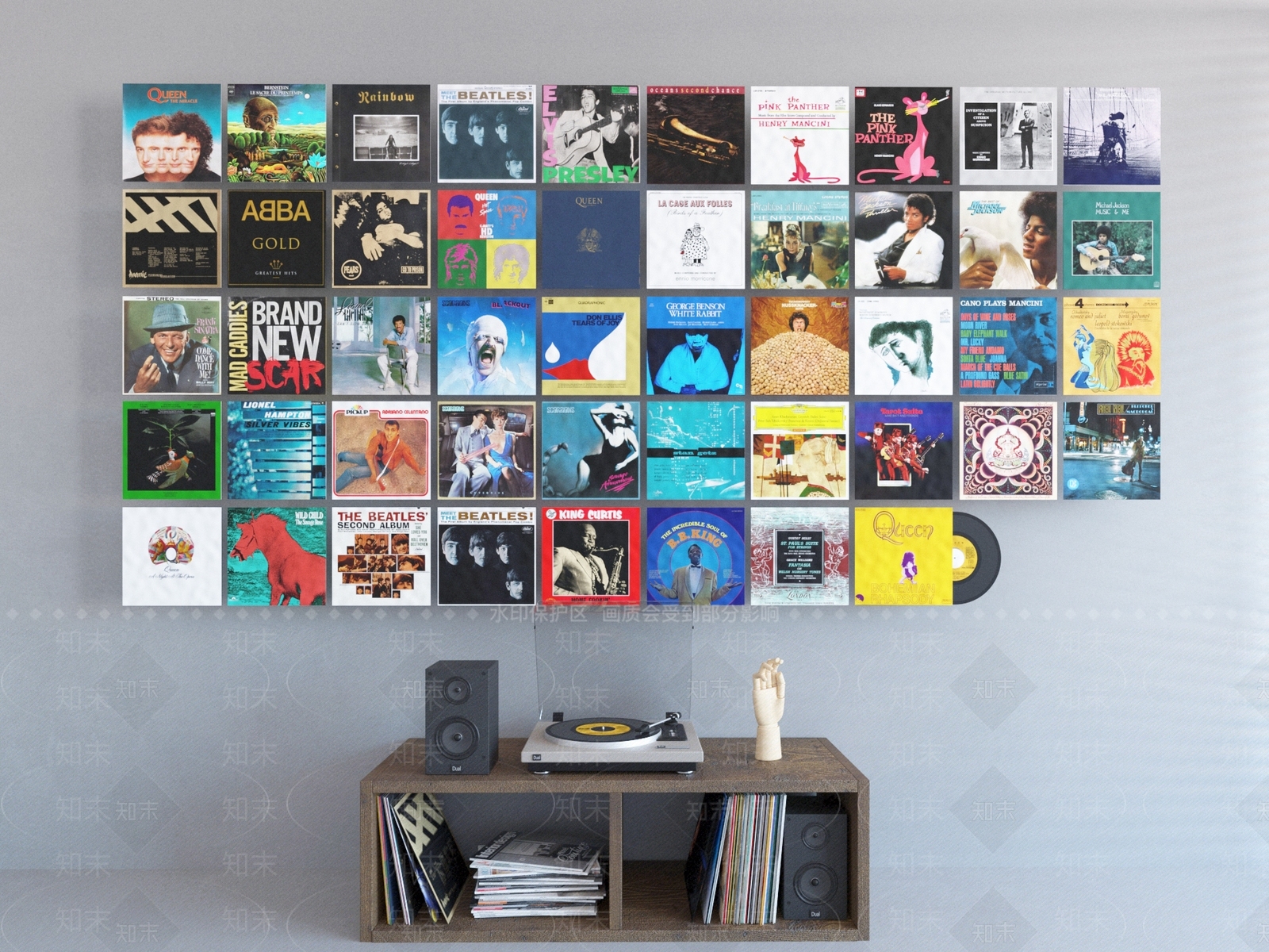 现代CD唱片机墙面挂件3D模型下载【ID:1148706319】