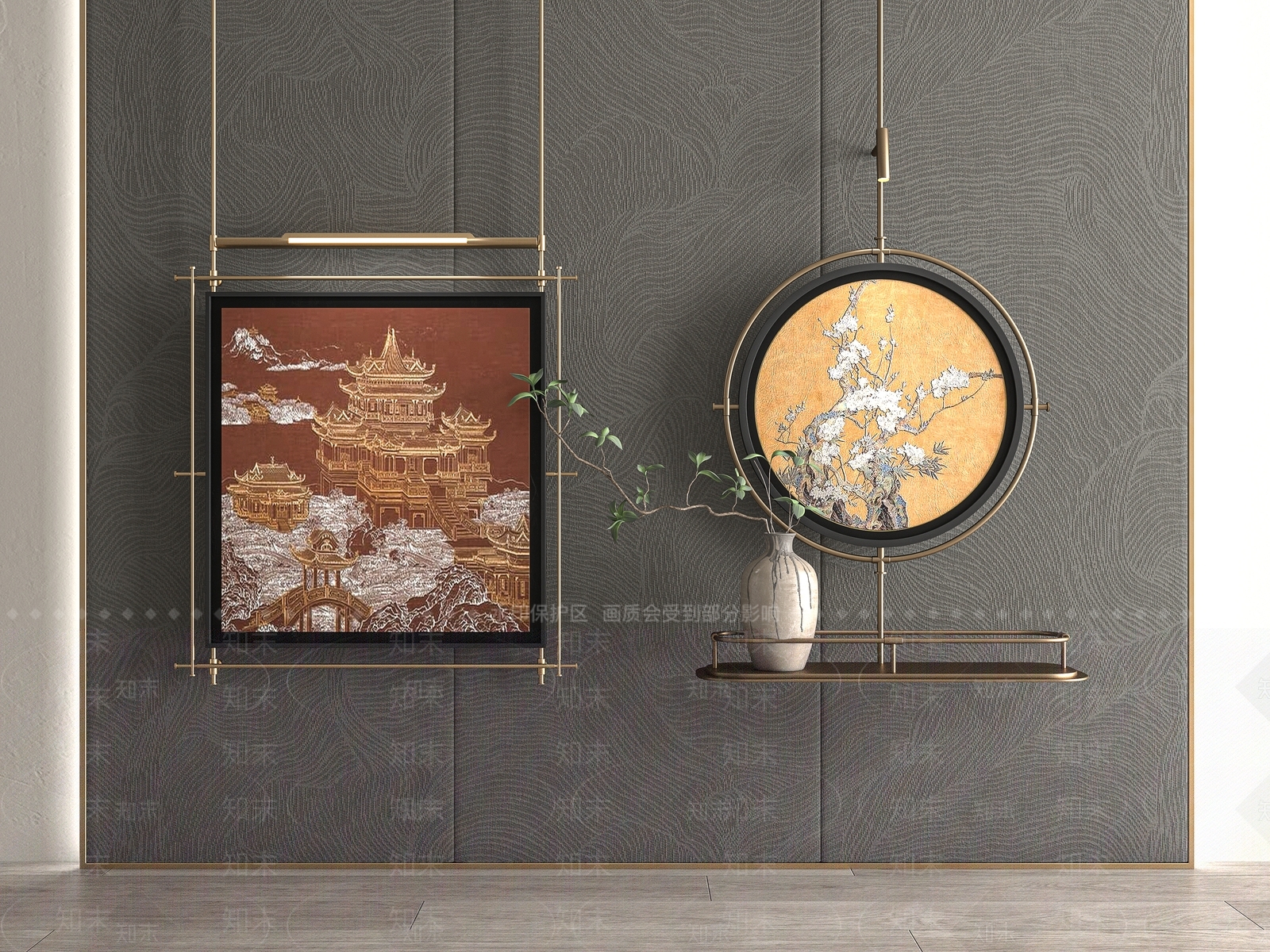 中式装饰画3D模型下载【ID:1148708528】