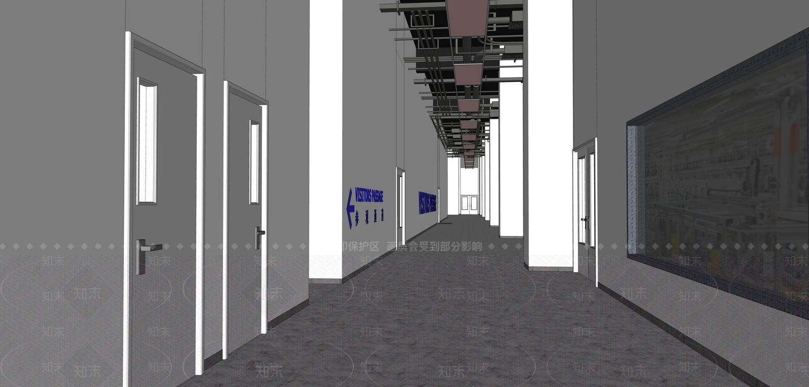 现代公司过道SU模型下载【ID:1148709614】