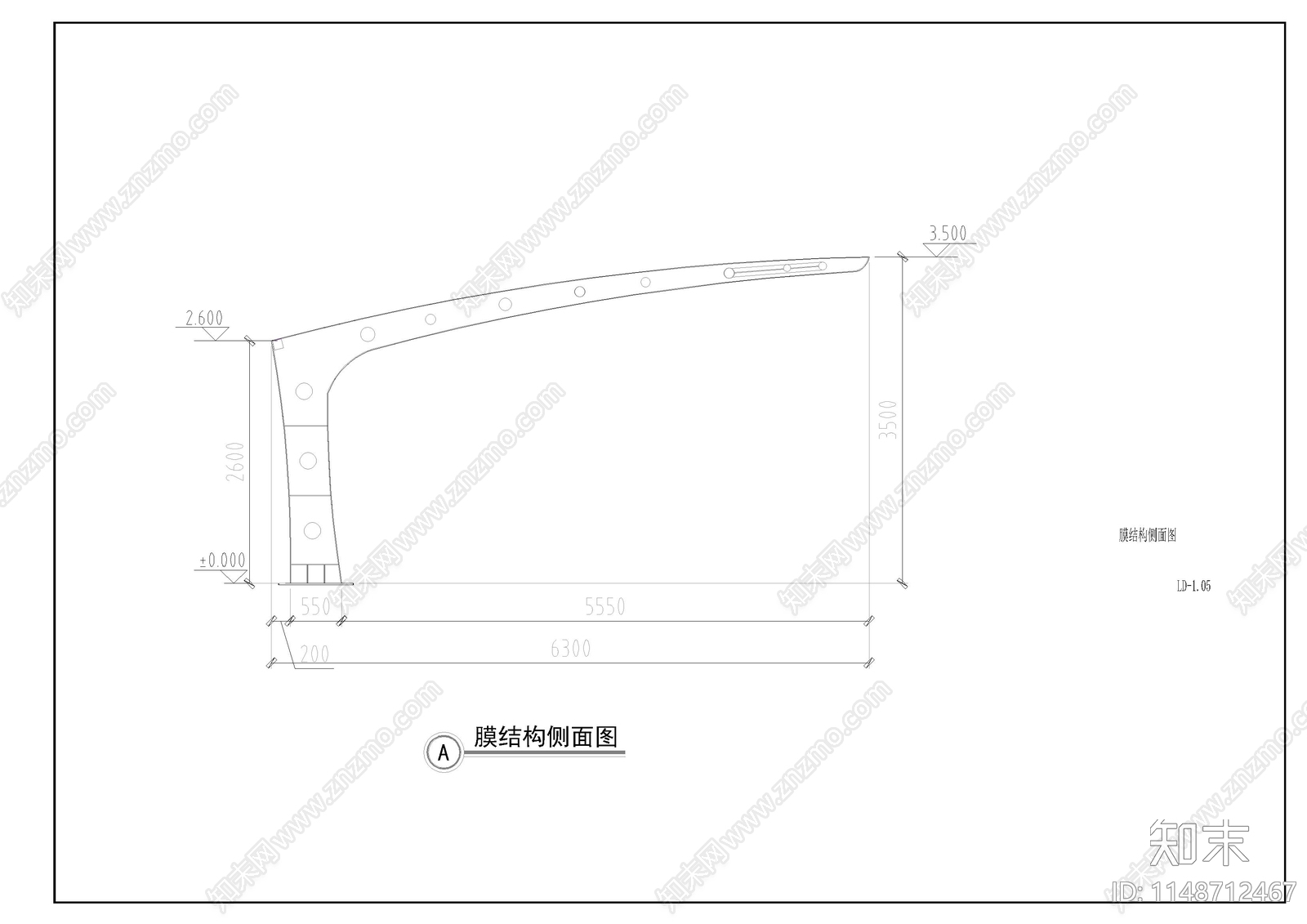 停车场车棚膜结构节点施工图下载【ID:1148712467】