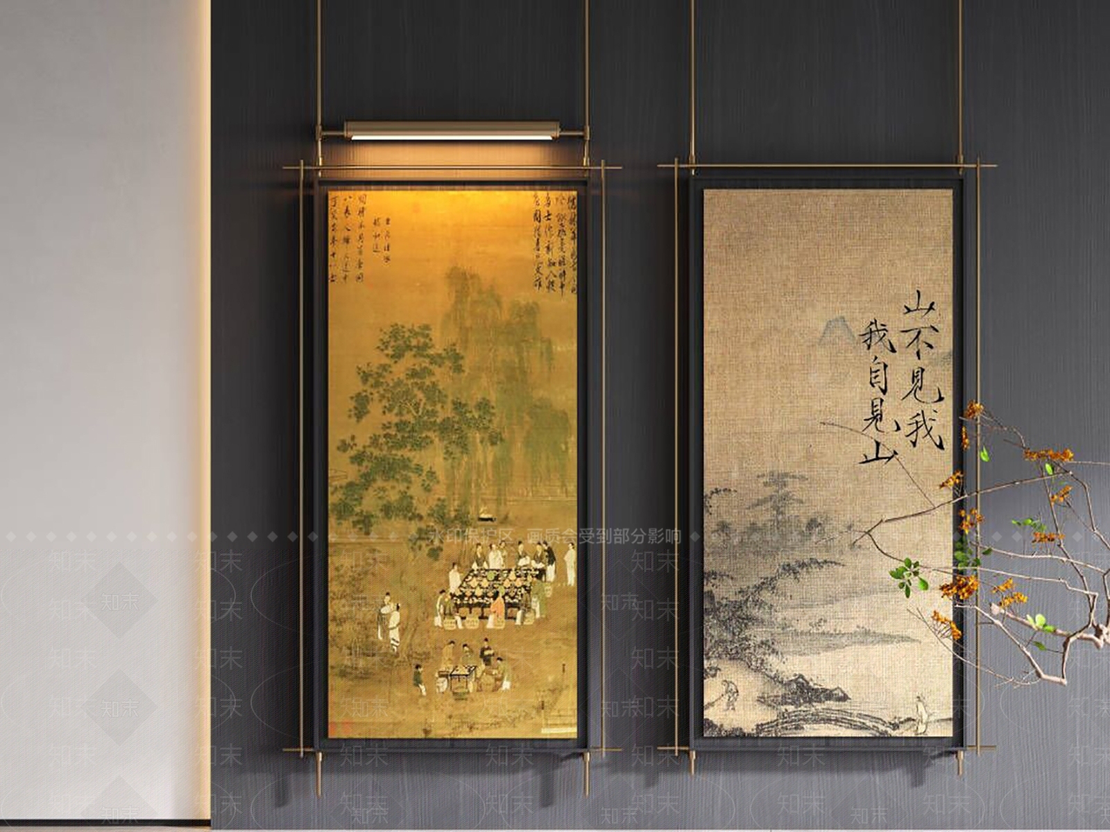 中式复古装饰画3D模型下载【ID:1148712863】