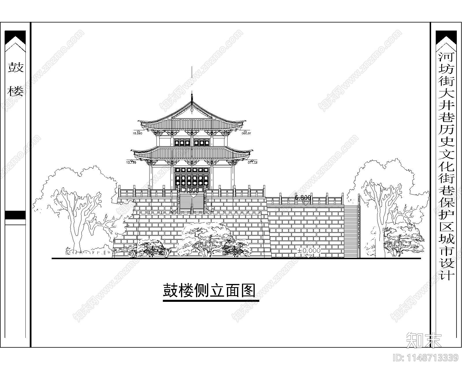 中式古建筑庭阁建筑cad施工图下载【ID:1148713339】