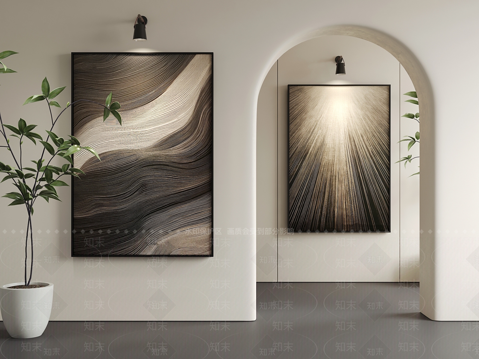 现代装饰画3D模型下载【ID:1148721535】