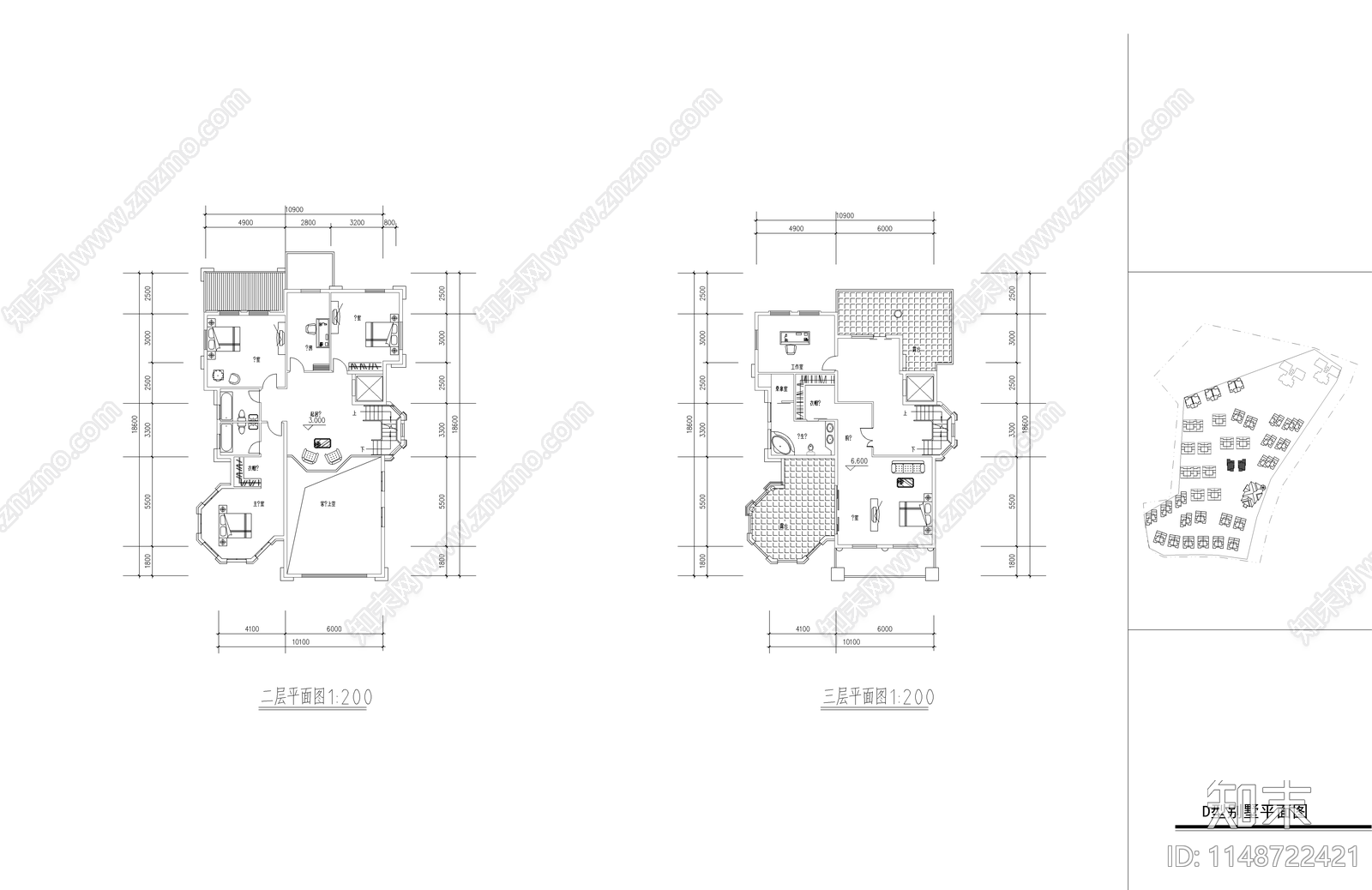 高档别墅建筑cad施工图下载【ID:1148722421】