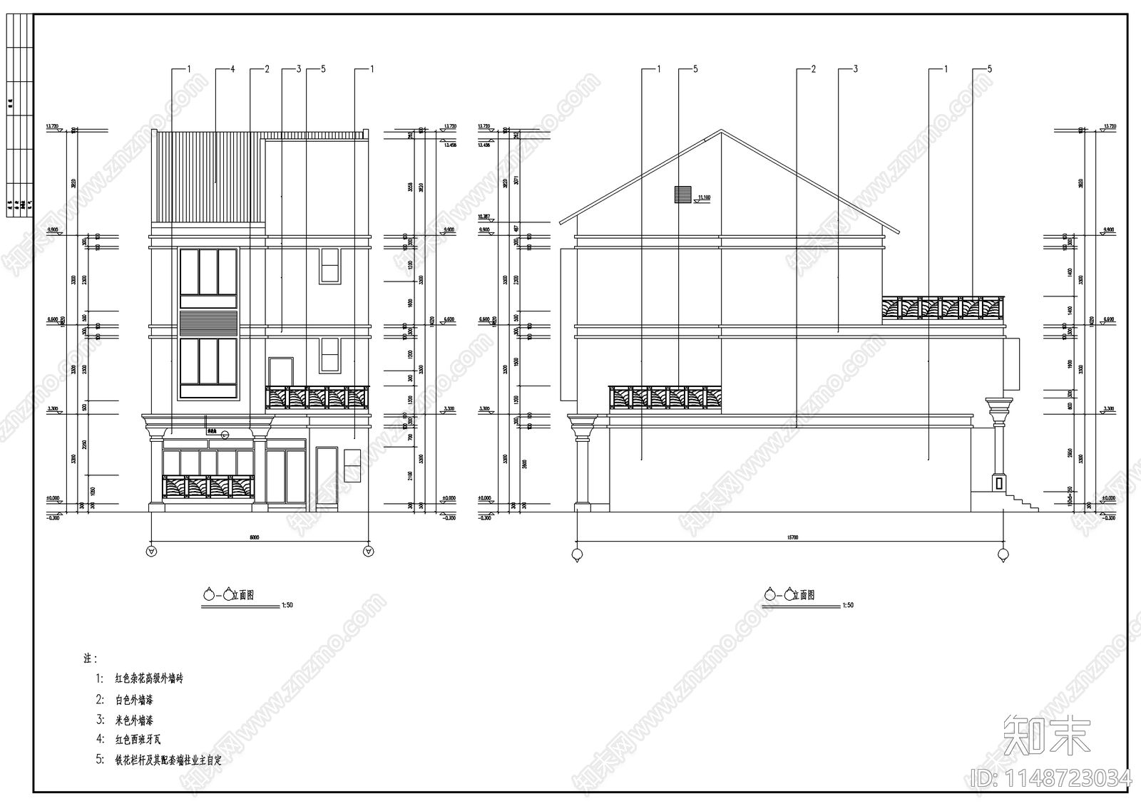 高档小区别墅建筑cad施工图下载【ID:1148723034】