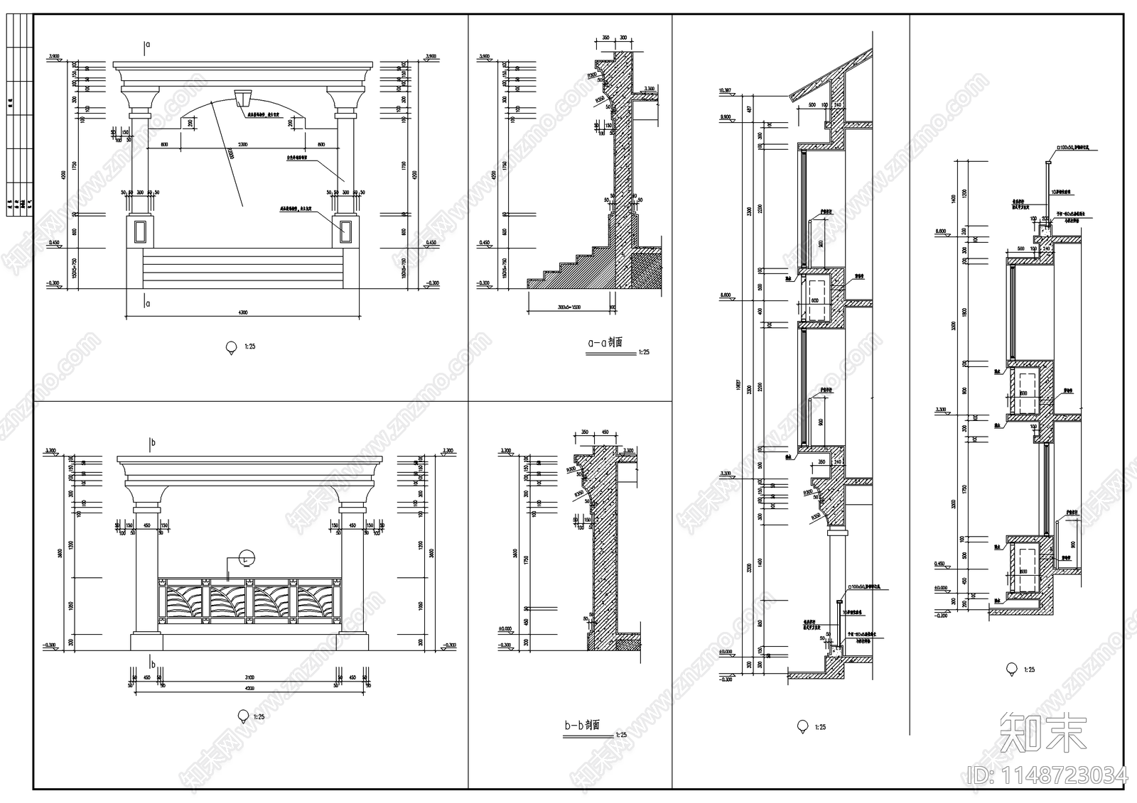 高档小区别墅建筑cad施工图下载【ID:1148723034】