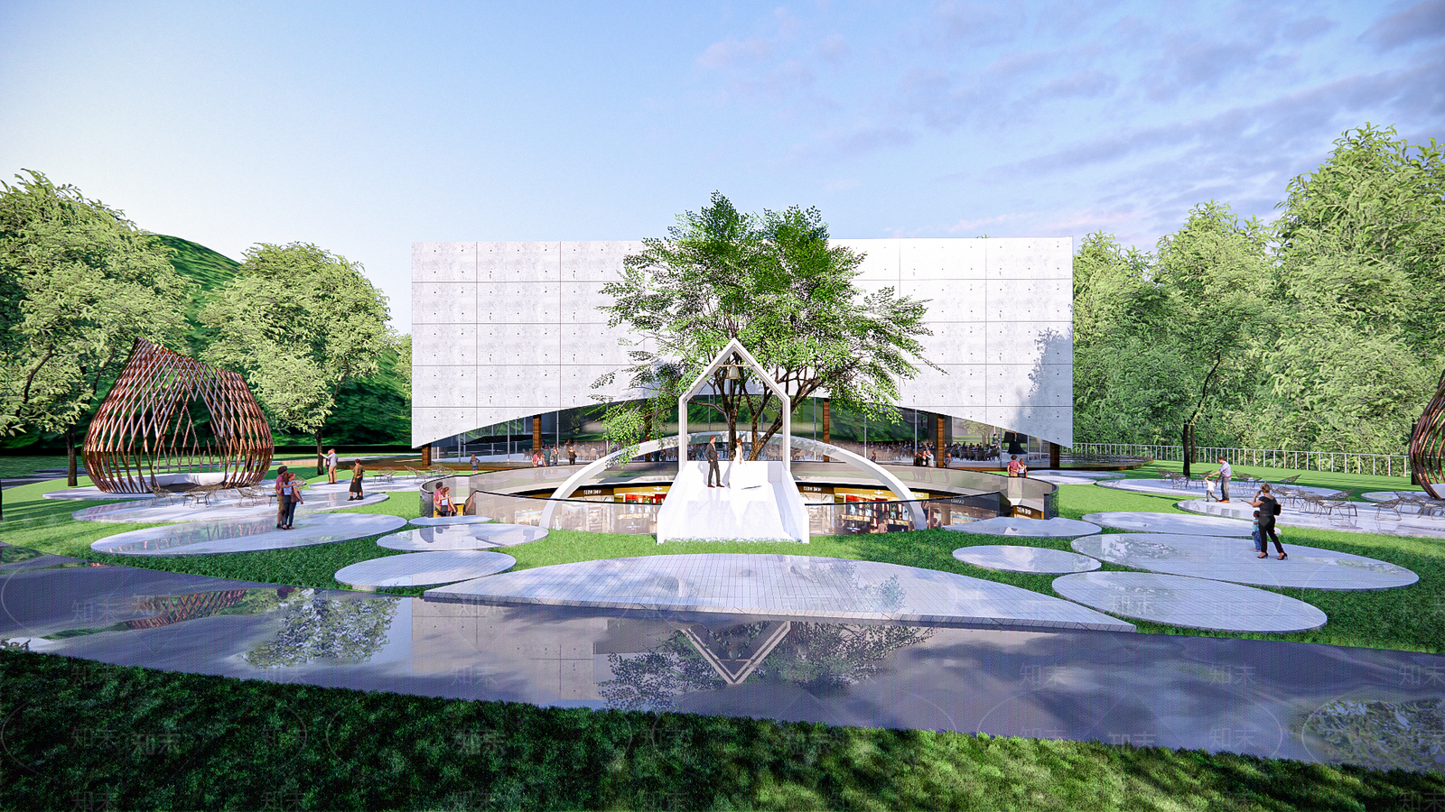 现代户外草坪婚礼SU模型下载【ID:1148724123】