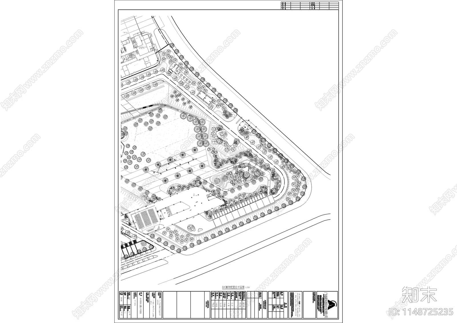 2套一流医院绿化景观cad施工图下载【ID:1148725235】